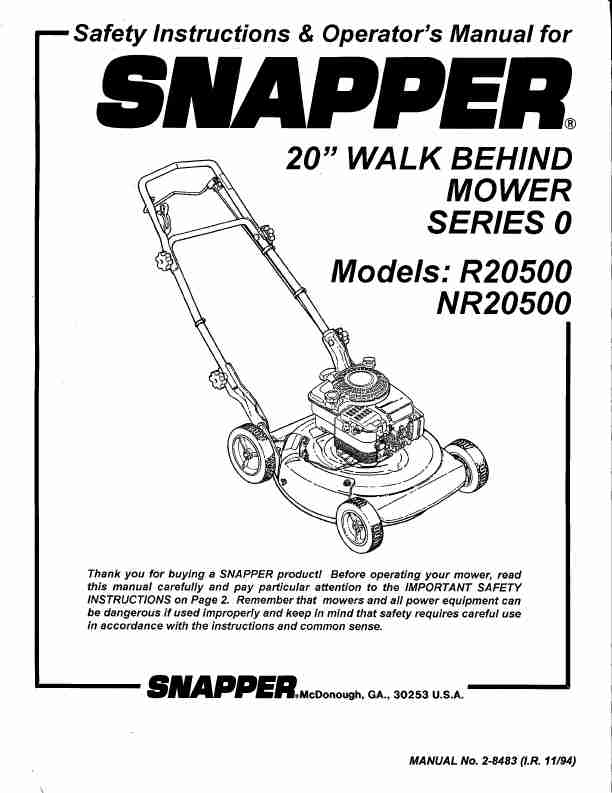 Snapper Lawn Mower NR20500-page_pdf